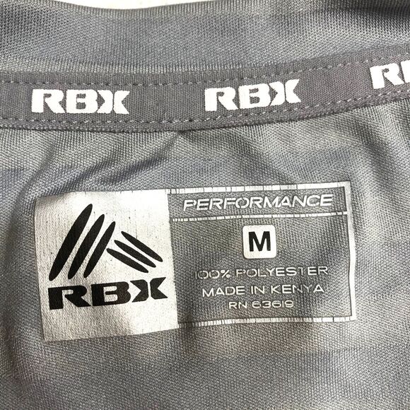 Womens Medium RBX PERFORMANCE V Neck Short Sleeve Active Shirt Grey XDry - Picture 3 of 9
